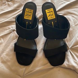 Black open toe heels